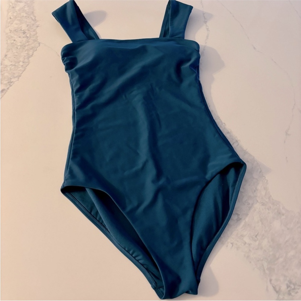 Women's Cap Sleeve Full Coverage One Piece Swimsuit - Shade & Shore Blue